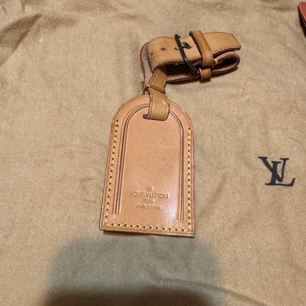 Louis Vuitton Tan Leather Bag Tag